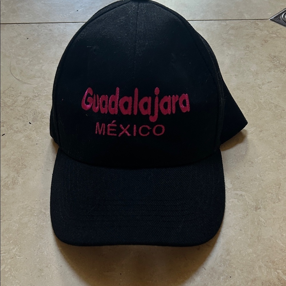 Black and Pink Embroidered Women's Cap